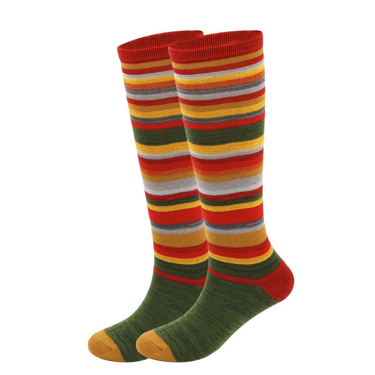 CWMS0807_Christmas Retro Harajuku Style Over The Calf Socks