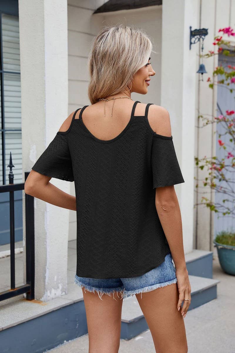 CWTBLS1722_DOUBLE STRAP OFF-THE-SHOULDER KNITTED CAMISOLE