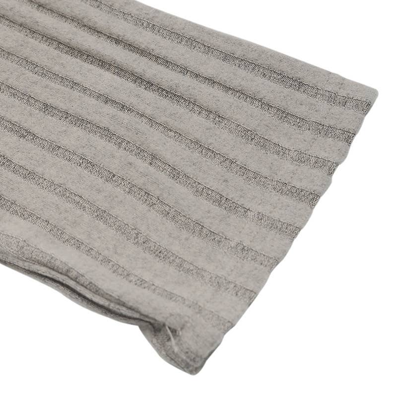 BUTTON-DOWN CREW-NECK FROSTED PIT STRIPE T-SHIRT