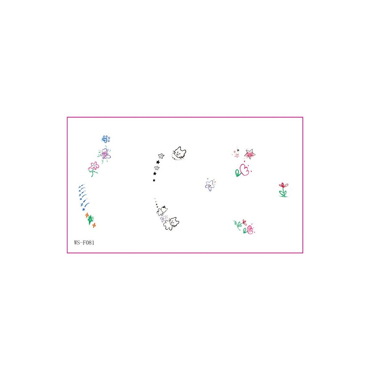 Cute Cartoon Ear Tattoos ? Waterproof Sticker Set