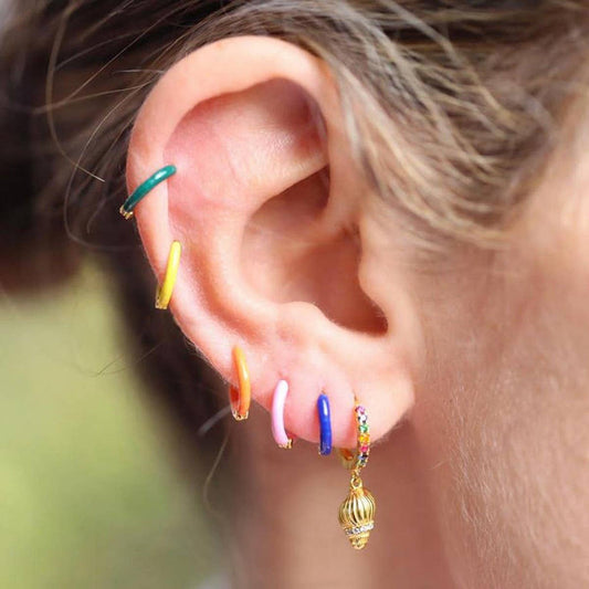 ROUND HANDMADE OIL DROP FASHION EARRINGS