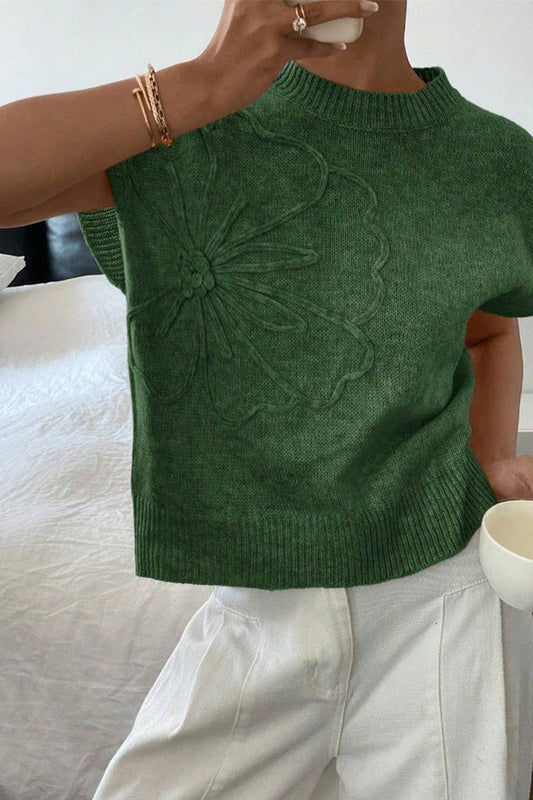 CWOV0716_SLEEVELESS EMBROIDERED KNITTED BACKLESS TANK TOP