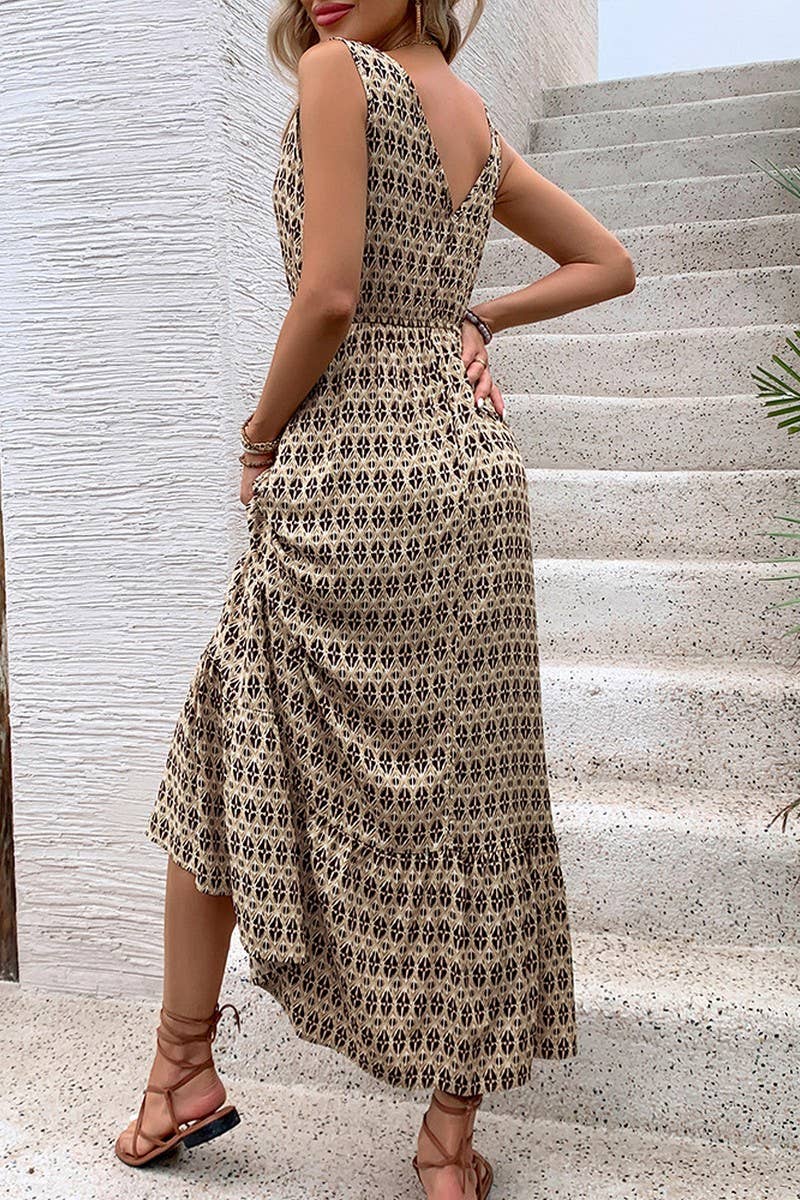 CWDMD2489_DIAMOND PRINT SLEEVELESS MAXI DRESS