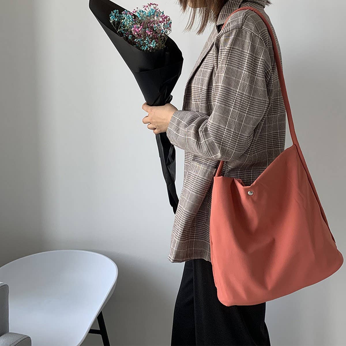 CANDY COLOR SIMPLE AND FRESH CANVAS BAG_CWAB2138