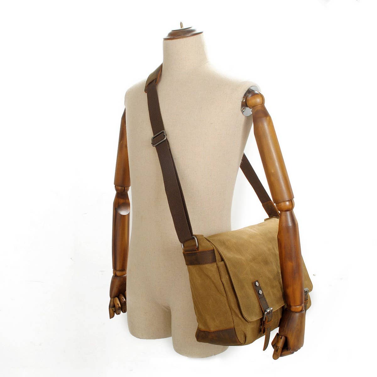 Men's Vintage Canvas Messenger Laptop Bag_CWAB5556