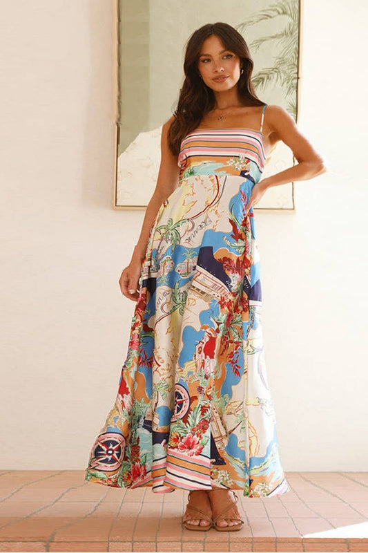 CWDMD5150_VACATION STYLE PAINTED FLOWY MAXI DRESS