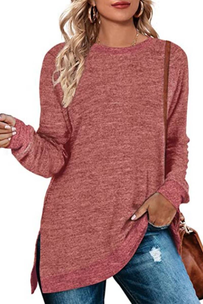 CWTBLL1889_CREW-NECK LONG-SLEEVED JUMPER WITH A SLIT