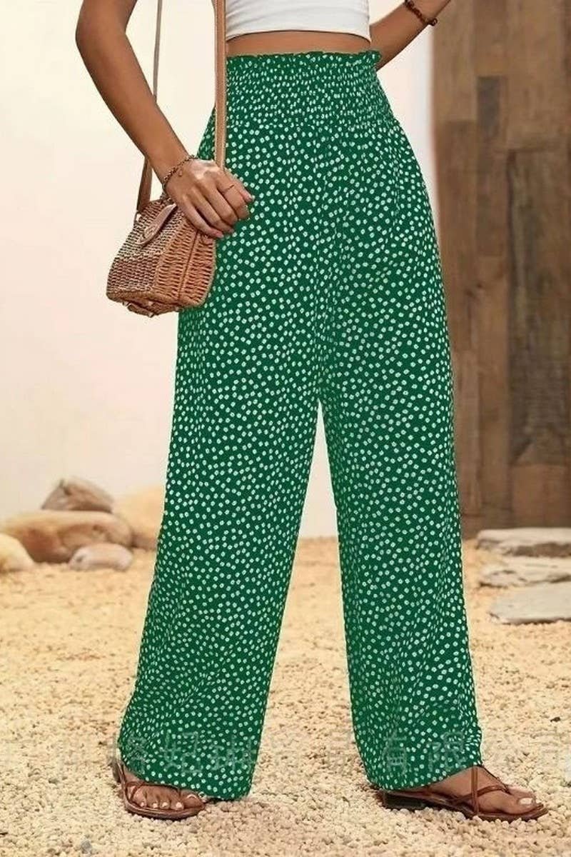 CWBLP2058_PRINTED LOOSE FIT ELASTIC WAIST CASUAL PANTS