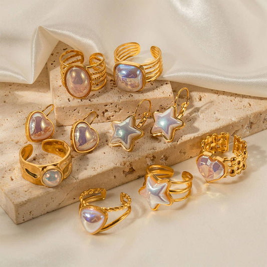 STAINLESS STEEL MAGIC PEARL RINGS，EARRINGS_CWAJE0624