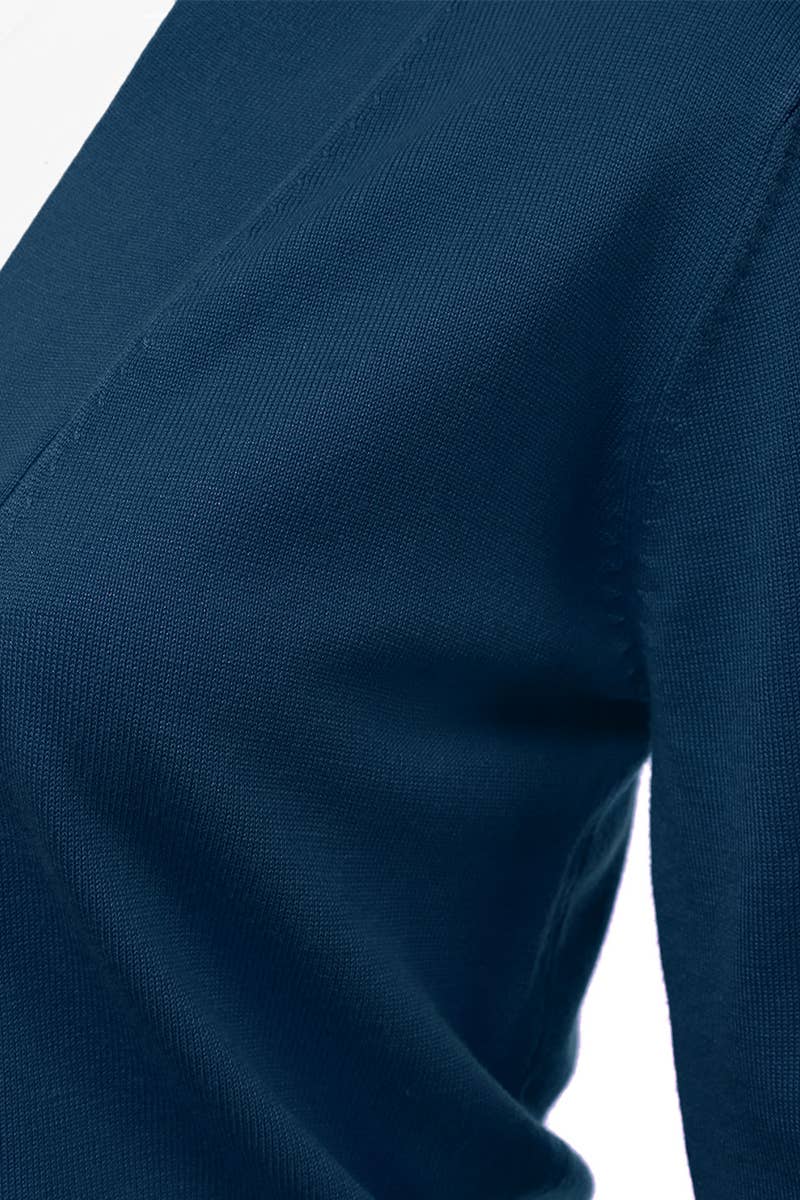 AWOCAS074_Basic 3/4 Sleeve Open Front Cropped Cardigan