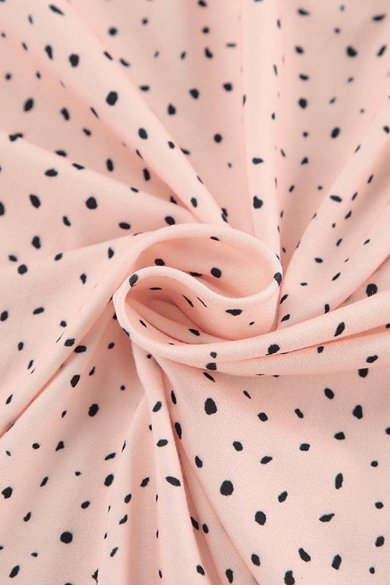 CWSPJ0377_PRINTED POLKA DOT SHORT SLEEVE SHORTS PAJAMA SET