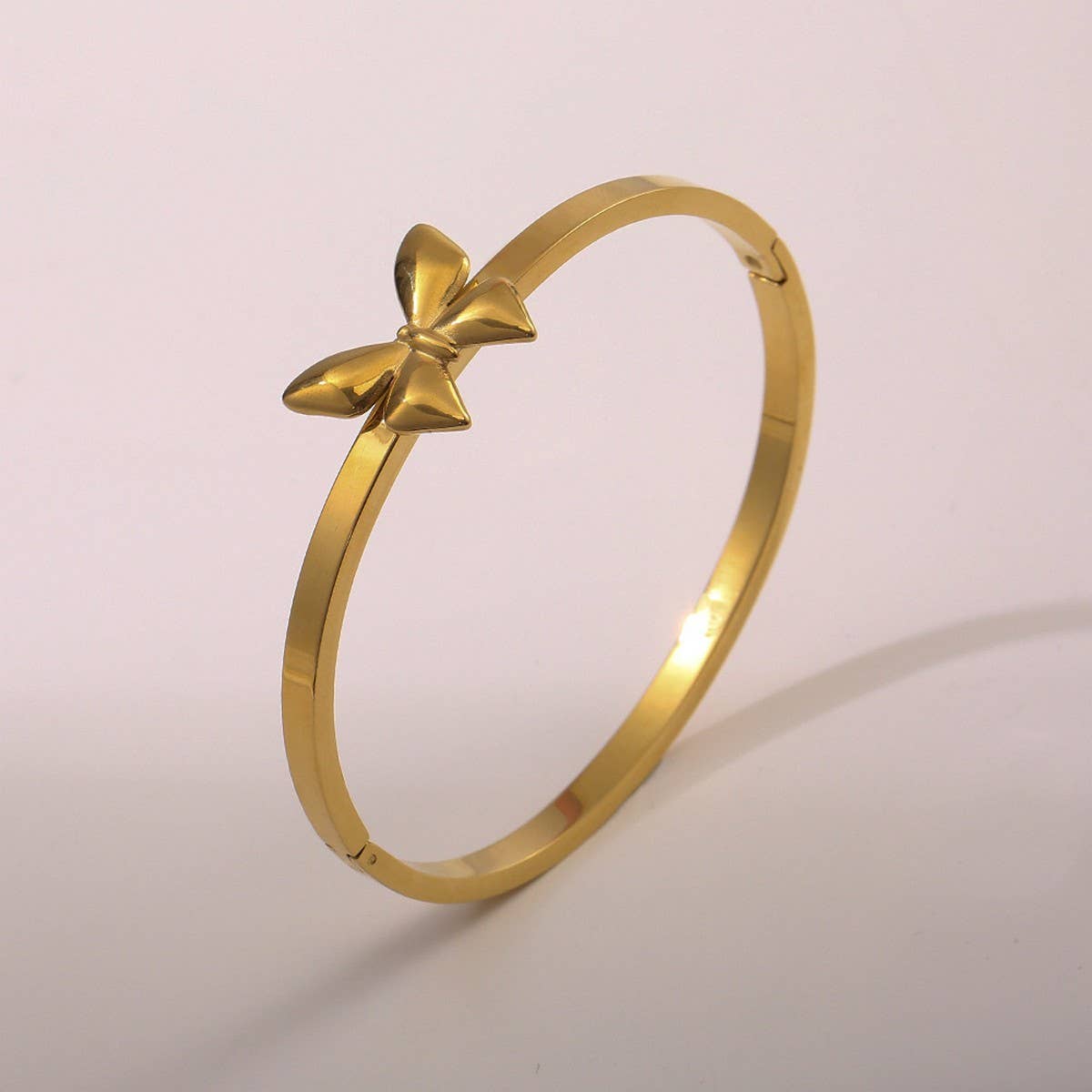 18K Butterfly Cuff Bracelet in Stainless Steel_CWAJE4607