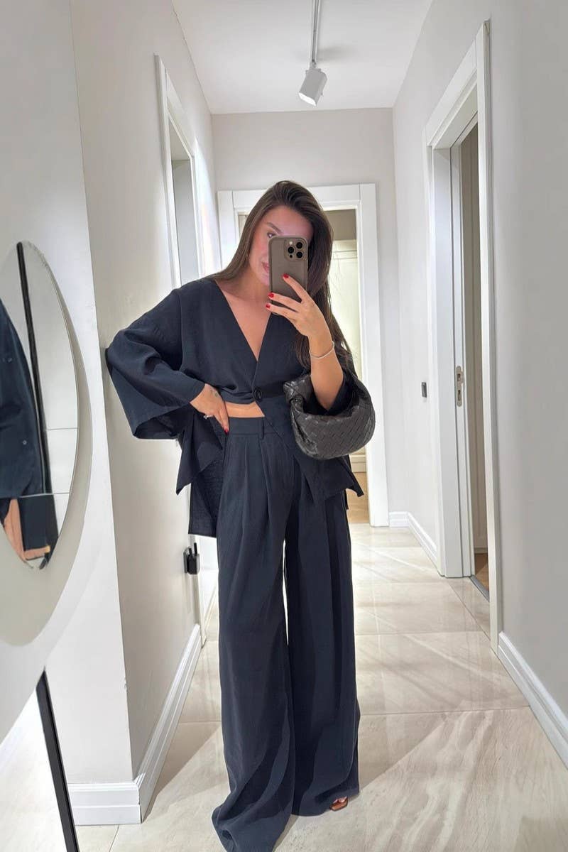 CWSTB00377_V-NECK LONG-SLEEVED TOP AND TROUSERS SUIT