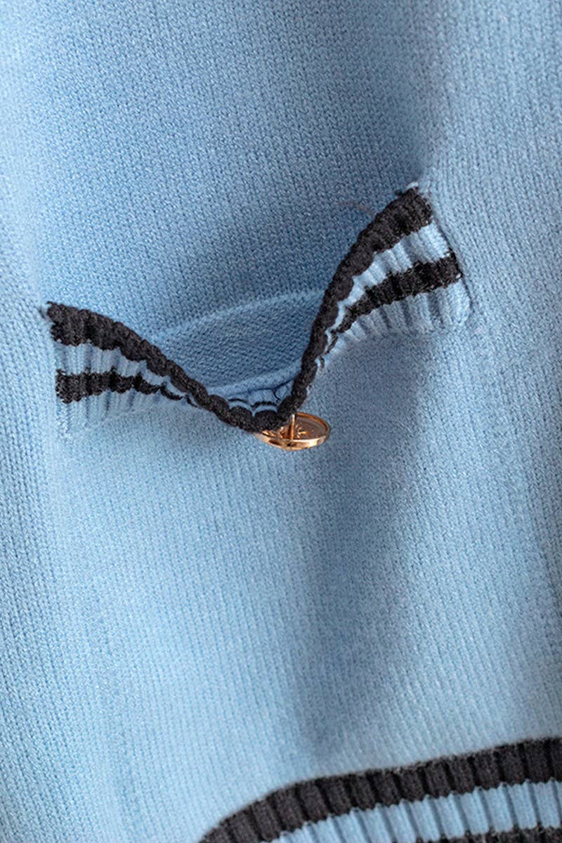 CWOCAL00677_COLORBLOCK V NECK LONGLINE LOOSE KNIT CARDIGAN