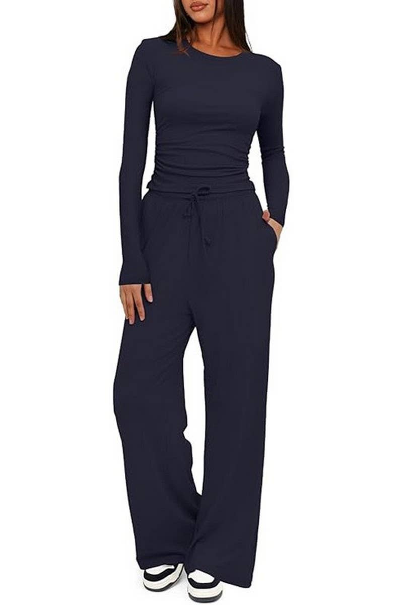 CWSJB00030_2025 FALL WINTER CASUAL SOLID COLOR OUTFIT SET