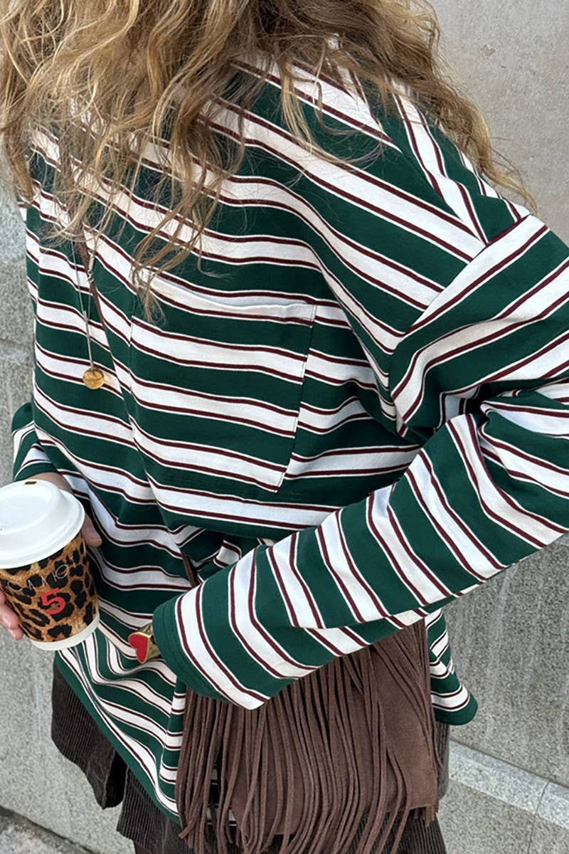 CWTBLL00580_CREW NECK KNITTED STRIPED LONG-SLEEVED TOP