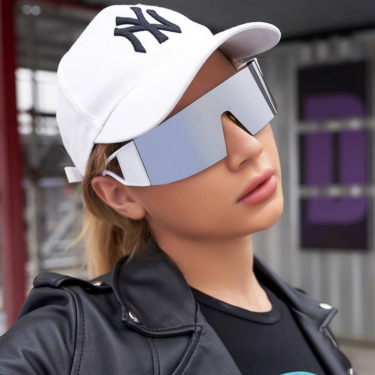 ONE LENS SUNGLASSES LARGE FRAME SPORTS SUNGLASSES_CWASG0582