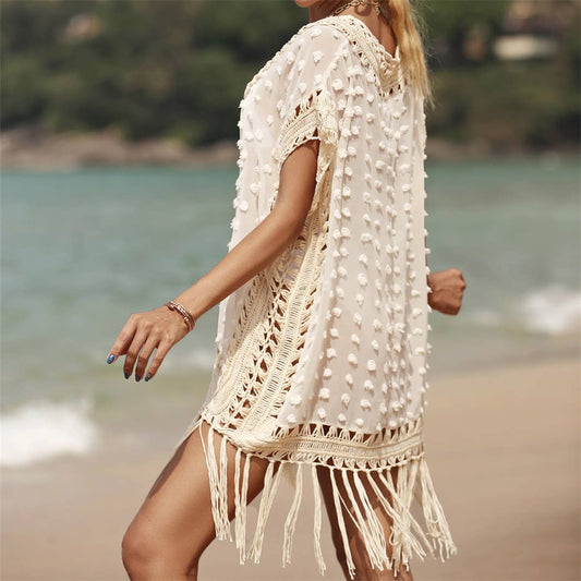 SUMMER PATCHWORK FRINGE BEACH SWIMSUIT COVER-UP_CWMW0659