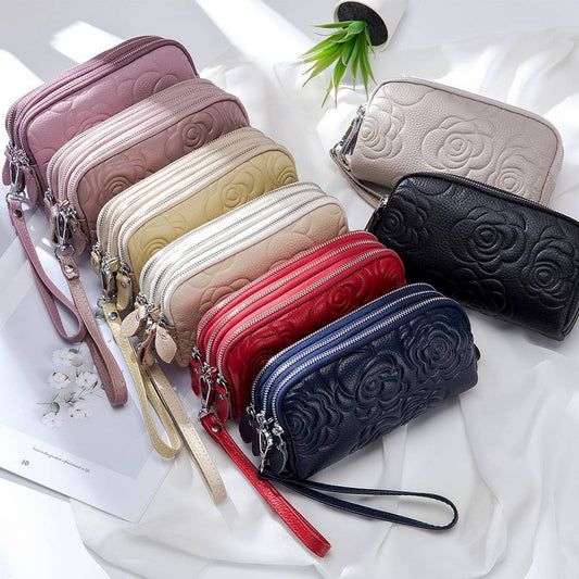 CLUTCH BAG TOP GRAIN COWHIDE EMBOSSED WALLET_CWAB3786