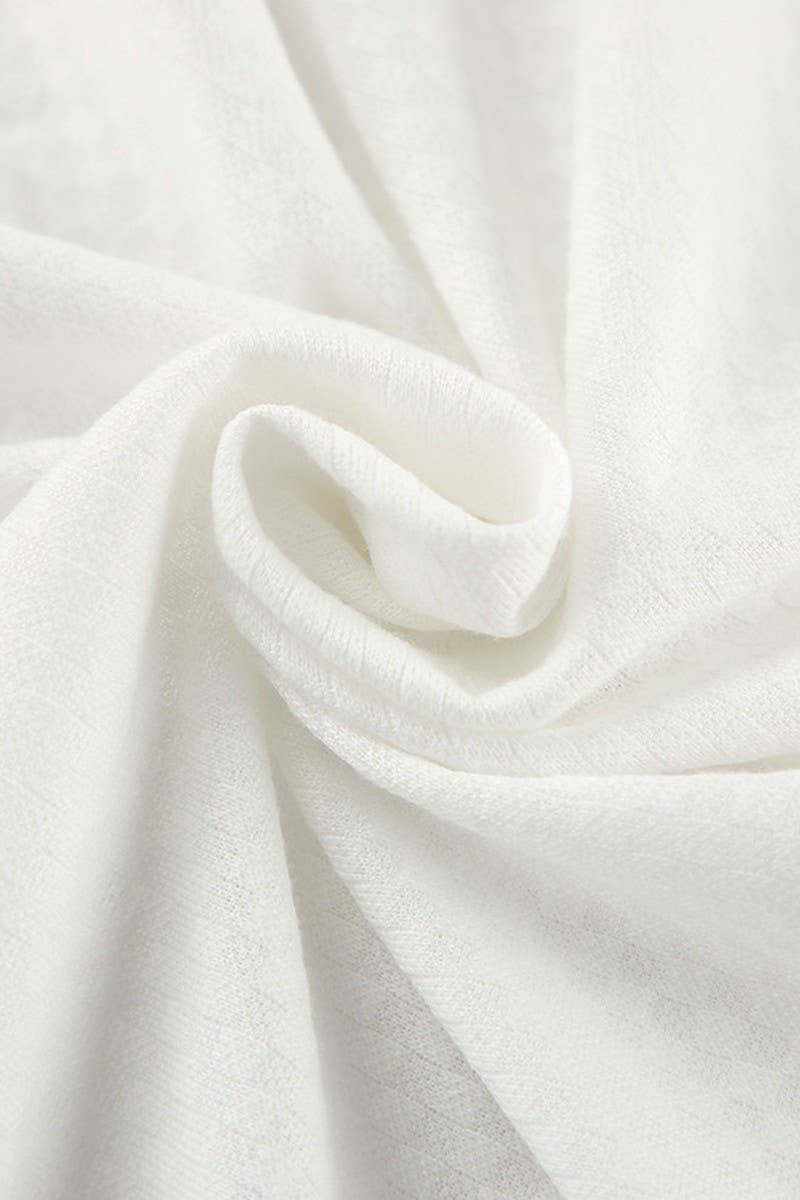 CWSPJ0200_KNITTED JACQUARD WHITE PAJAMAS AND HOME WEAR SET