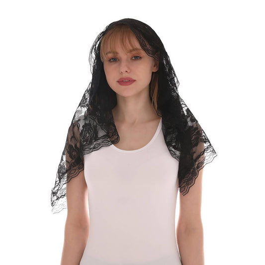 BRIDAL LACE HEADSCARF SHAWL SINGLE LAYER VEIL_CWMM1985