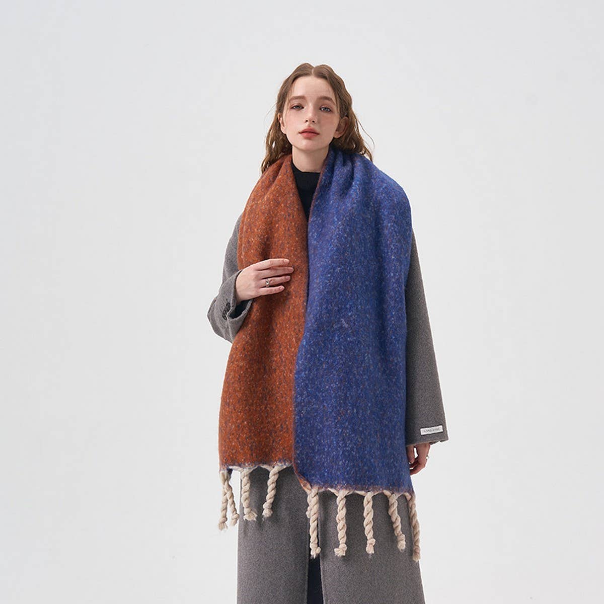 Handcrafted Tassel Double-Sided Scarf for Winter