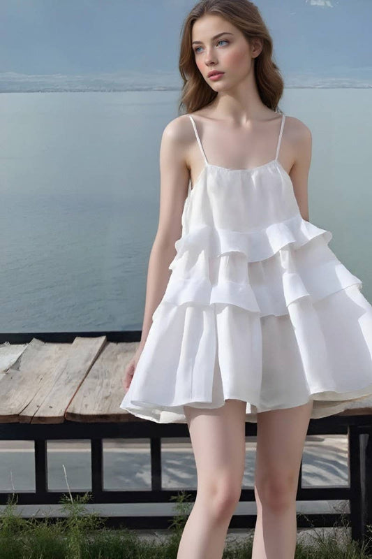 CWDSD8854_SUMMER RUFFLE SHORT SLING CAKE DRESS