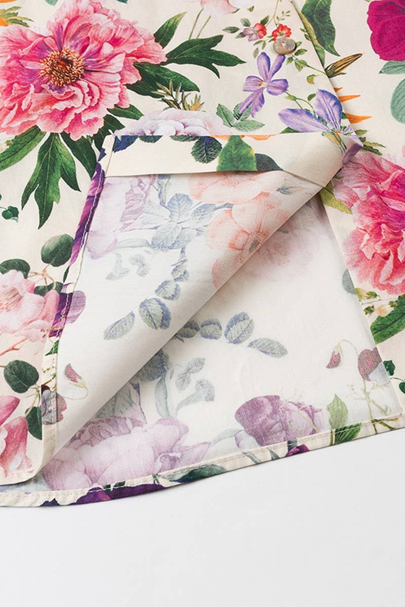 CWTBLL3816_EMPERAMENTAL AND FASHIONABLE FLORAL PRINT SHIRT