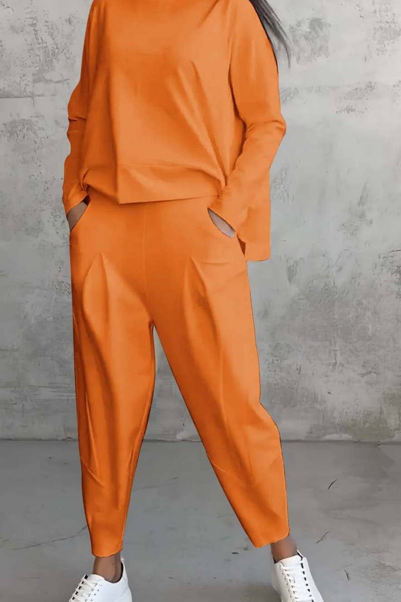 CWSS01308_IRREGULAR SWEATSHIRT AND HAREM PANTS SET