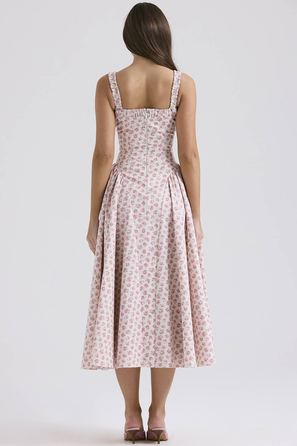 FLORAL BOHO CHIC HALTER DRESS WITH SLIMMING WAIST