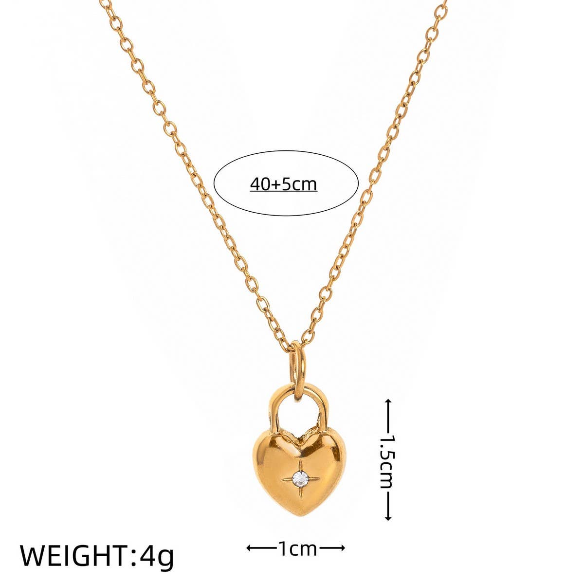 Creative stainless steel love lock necklace