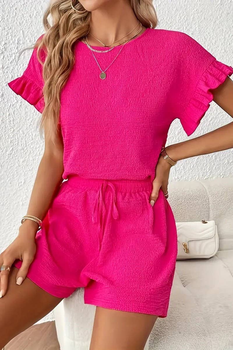 CWSTB2053_CASUAL TOP AND DRAWSTRING SHORTS SET