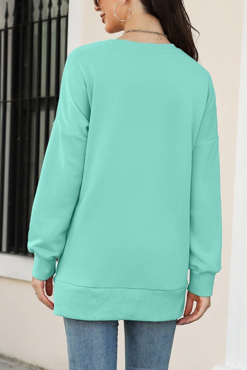 CWTBLL2621_FALL CREW NECK LONG SLEEVE POCKET TOP