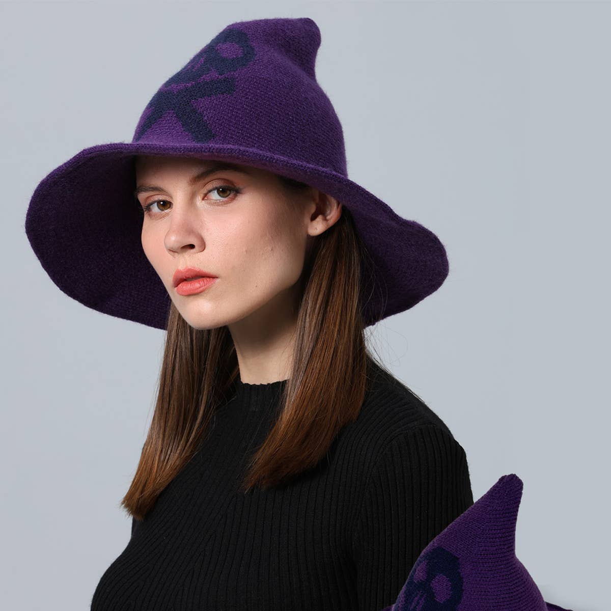 CWAH4090_NEW SKULL MAGIC PROPS HALLOWEEN WIZARD HAT