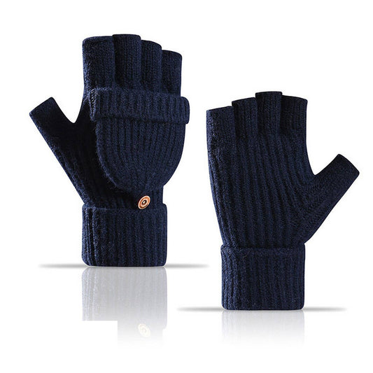 CWAG00588_UNISEX WINTER KNIT FLIP TOP FINGERLESS GLOVES