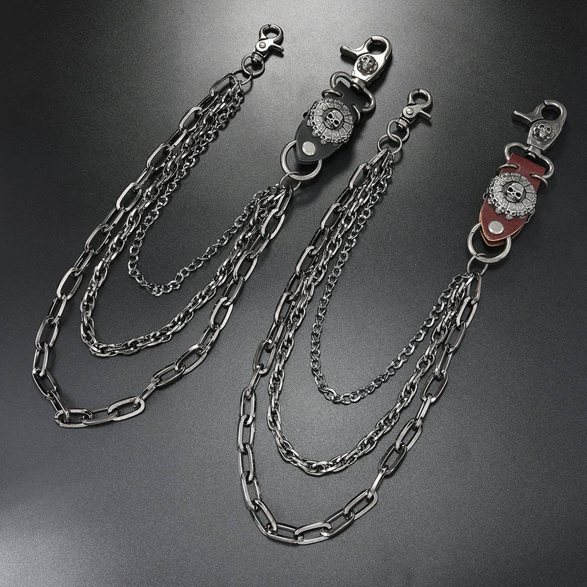 PUNK SKULL PENDANT MULTI-LAYERED TROUSER CHAIN_CWMM4879
