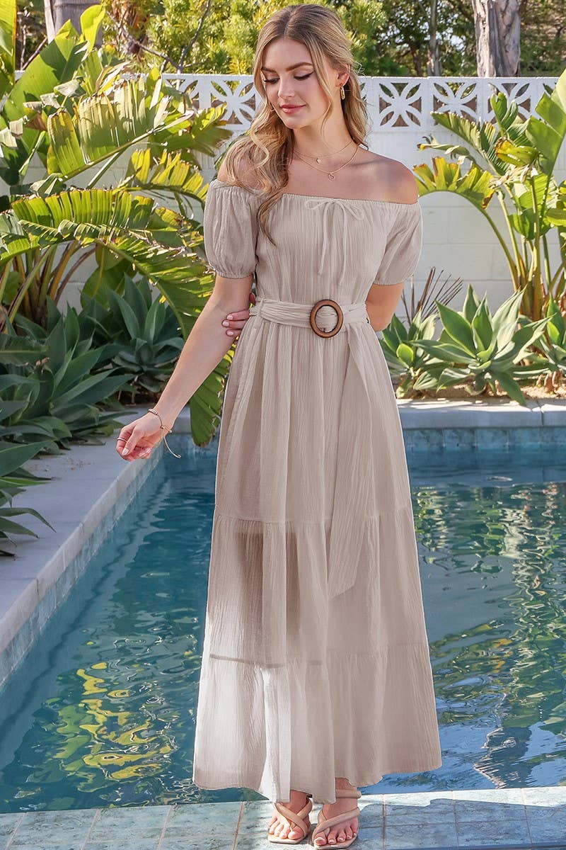 CWDMD812-P_TIERED OFF SHOULDER SHORT SLEEVE MAXI DRESS