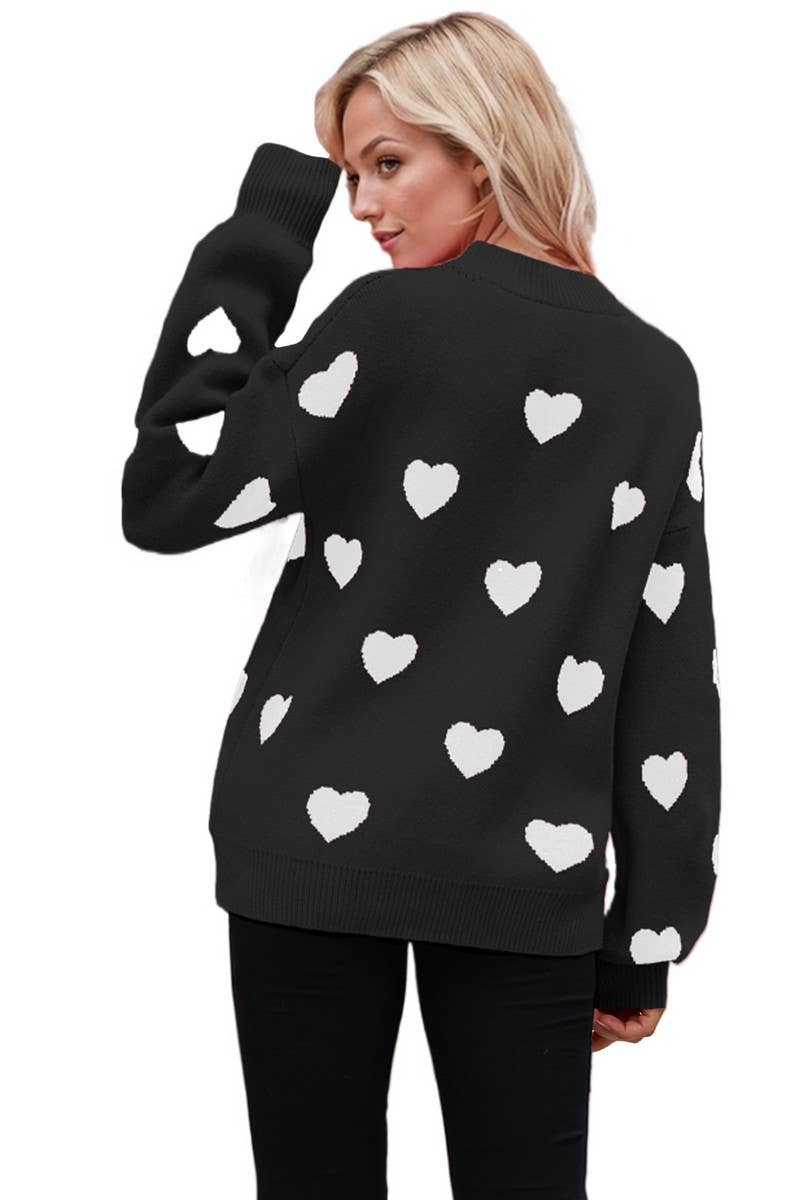 CWOSWL4886_VALENTINE'S DAY HEART LOOSE PULLOVER SWEATER