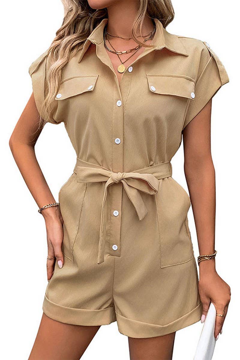 CWSJS0805_TIE-UP HIGH WAIST LAPEL JUMPSUIT