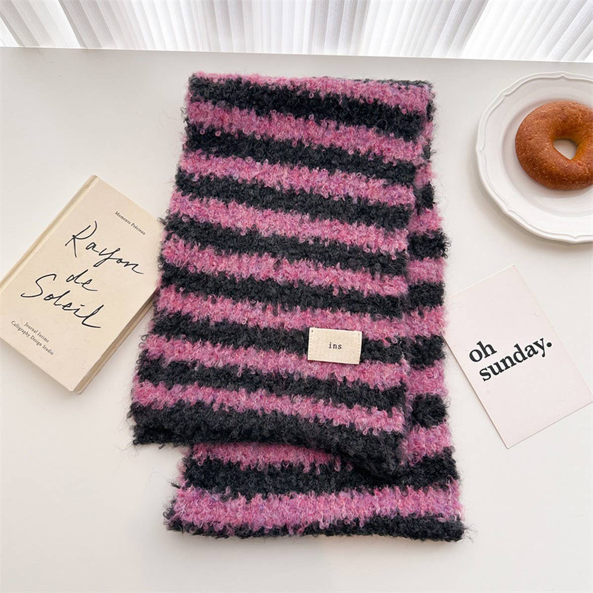 Chic Colorblock Wool Knit Scarf - Cozy Shawl_CWASC1450