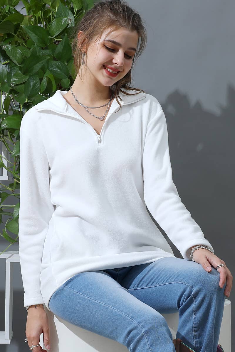CWTTL1441_Zip Neck Lightweight Pullover Sweatshirt