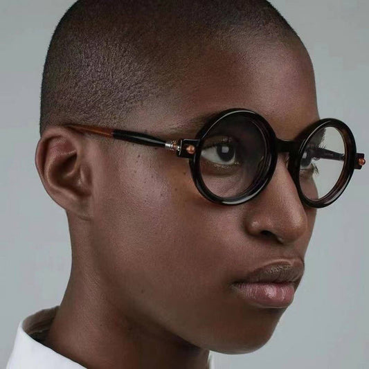 FASHIONABLE THICK ROUND FRAME SUNGLASSES