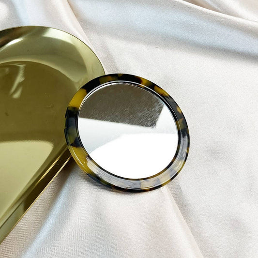 Vintage Acetate Mirror, Portable and Thickened