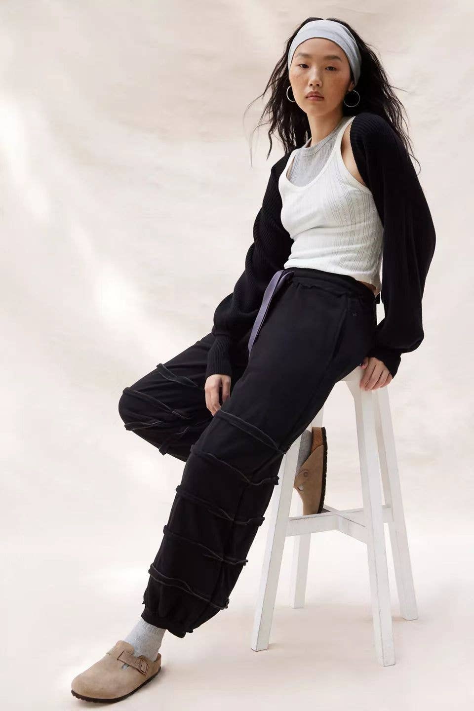 CWBLP1552_COMFORTABLE REVERSIBLE ELASTIC-POCKET PANTS