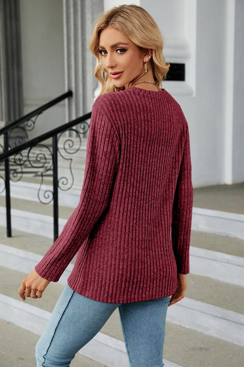 CWTBLL1114_LONG SLEEVE ROUND NECK TULIP HEM BOTTOMING SHIRT