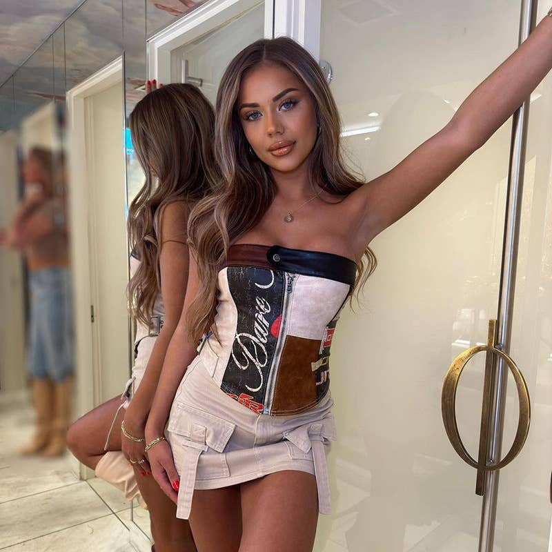 Colorblock Street Style Slim Fit Casual Top