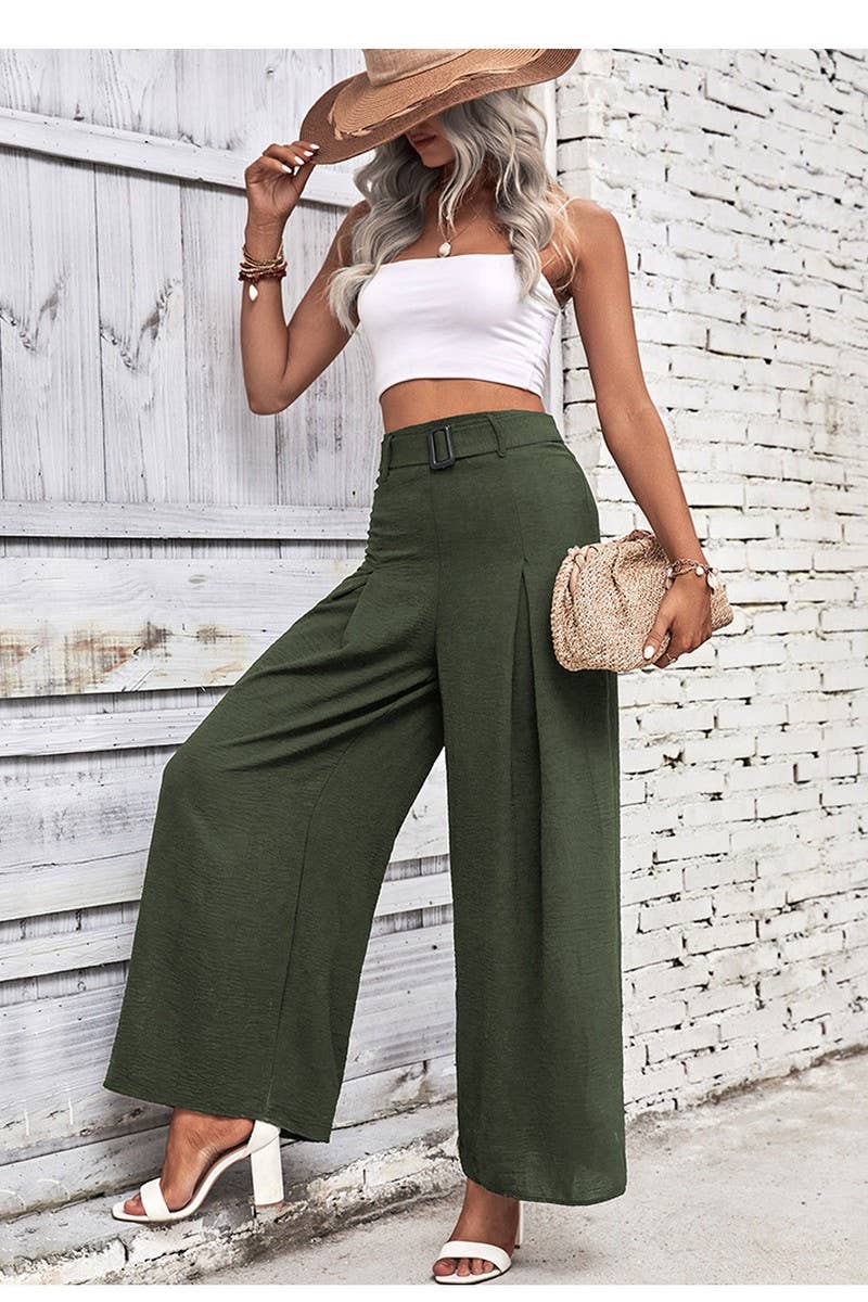 CWBLP2145_MINIMALIST DRAPED HIGH WAIST WIDE LEG PANTS