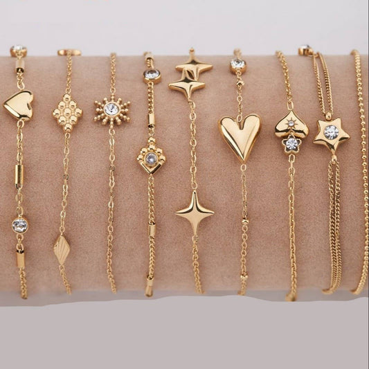 Heart-plated high-grade zircon bracelet