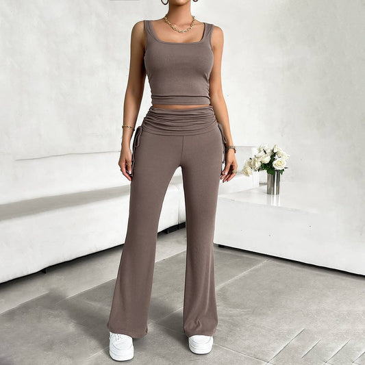 CASUAL SOLID COLOR SLIM-FIT VEST AND PANTS SUIT