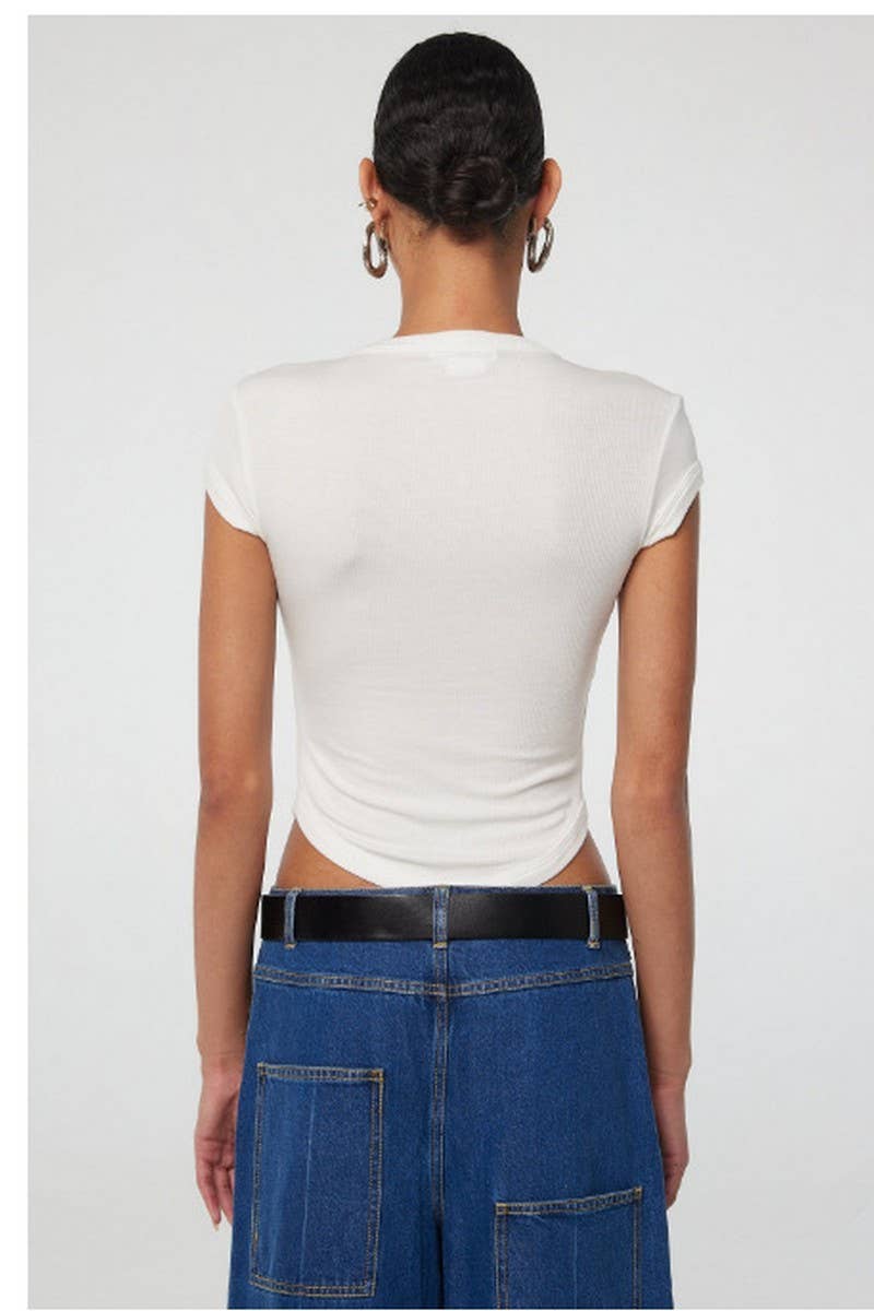 CWTBLS2208_BASIC CREW NECK SHORT SLEEVE SOLID T-SHIRT